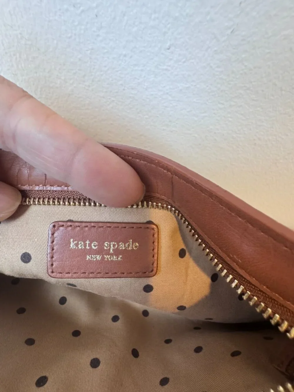Kate Spade Brown Monogram Wristlet – Classic & Chic 🔥